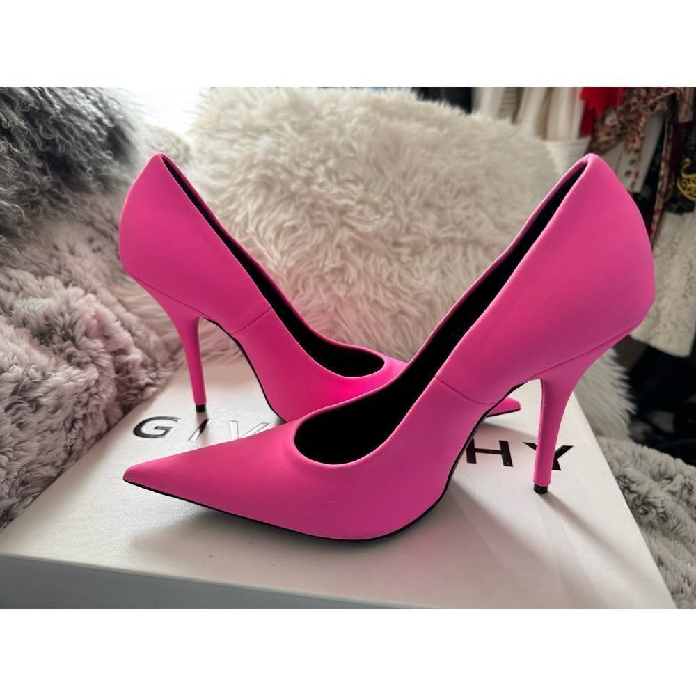 Balenciaga 110mm Knife spandex pumps fluorescent pink 39.5